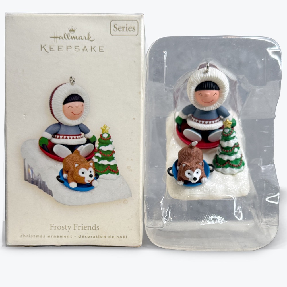 Hallmark Keepsake Frosty Friends Christmas Ornament 2008 Siberian Husky Dog‎